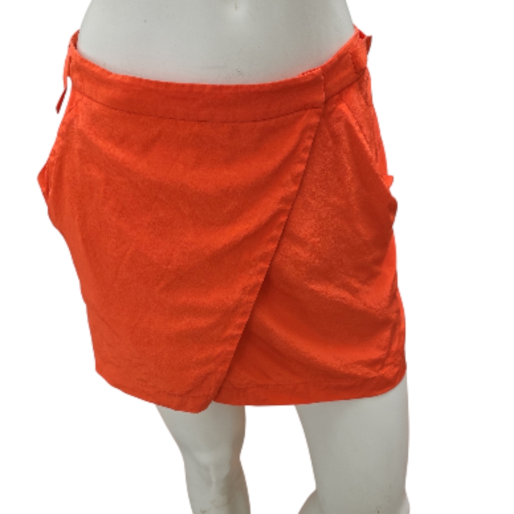 Jenni Kayne Orange Wrap Mini Skirt